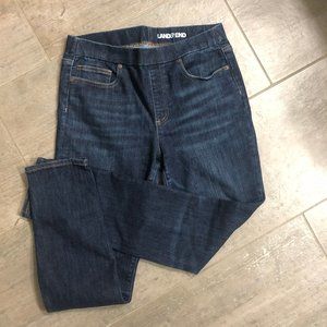 Lands End Mid Rise Pull-On Skinny Jean Jeggings 8